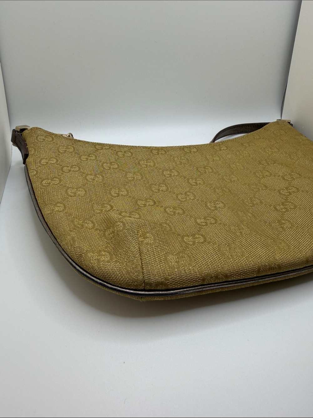 Gucci gold canvas and leather shoulder bag (TOM FORD ERA) - Picture 3 of 5
